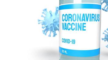 vaccin contre le coronavirus pour le rendu 3d du contenu médical. photo