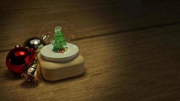 boule de verre de noël rendu 3d pour la célébration du concept de noël. photo