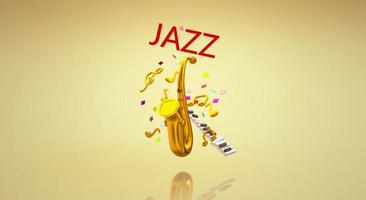 le contenu du festival de musique jazz saxophone rendu 3d.