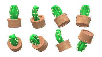 cactus 3d sur blanc isolé pour la conception de contenu. photo