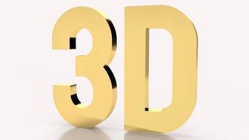 texte d'or 3d sur fond blanc rendu 3d. photo