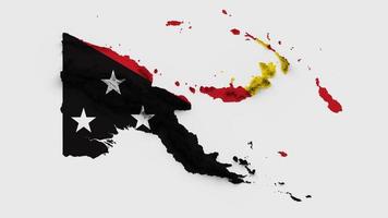 Papouasie-Nouvelle-Guinée carte drapeau relief ombré carte de hauteur de couleur sur fond blanc illustration 3d photo