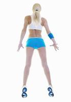 fitness et exercice avec une femme blonde photo