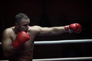 kickboxer professionnel dans le ring d'entraînement photo