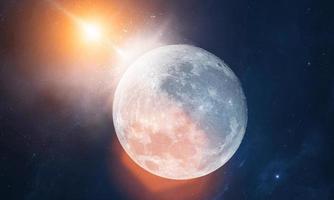 la lune et l'espace lointain photo