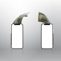 transfert d'argent smartphone et dollar photo