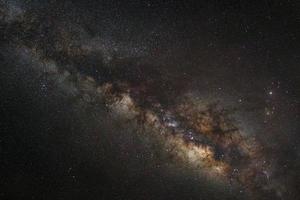 voie lactée sur un ciel nocturne, photographie longue exposition, avec grain photo