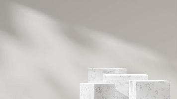 modèle de maquette de rendu 3d de podium en marbre de scène vide minimale dans un paysage avec un mur blanc photo