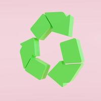 icône avec un symbole de recyclage. espace de copie, illustration 3d photo