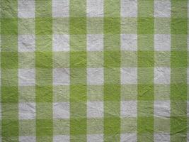 fond de texture de tissu à carreaux vert et blanc photo