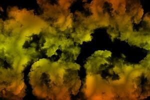 essaim abstrait coucher de soleil nuages sur fond noir photo