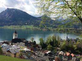 vue sur le village de montagne photo