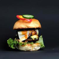 hamburger gros plan photographie de studio photo premium