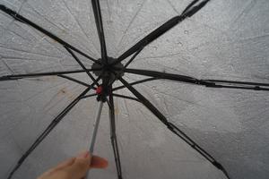 une image d'un homme tenant un parapluie photo