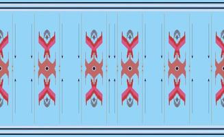 motif abstrait d'art ikat sur fond de tissu, texture réduite du plancher de papier peint bleu imprimé ethnique des peuples autochtones. illustration. peinture murale de costume indien rouge. photo