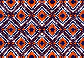 motif géométrique, ikat, mexicain, américain, vêtements indigènes, ethnique, impression, abstrait orange-bleu photo