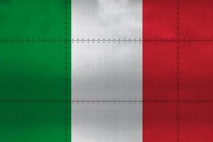 drapeau de l'italie sur le métal photo