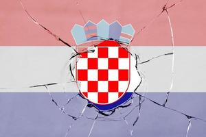 drapeau de la croatie sur verre photo