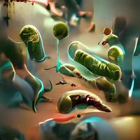 image scientifique des bactéries citrobacter, bactéries gram-négatives, illustration. trouvé dans l'intestin humain, peut provoquer des infections urinaires, une méningite infantile et une septicémie photo