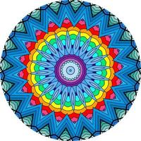 mandala ethnique avec ornement coloré. couleurs vives. isolé. photo