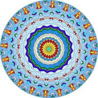 mandala ethnique avec ornement coloré. couleurs vives. isolé. photo