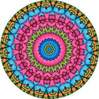 mandala ethnique avec ornement coloré. couleurs vives. isolé. photo