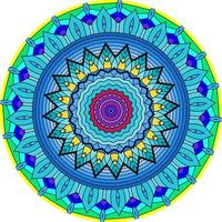 fond de mandala avec de superbes couleurs. mandala coloré avec des formes florales photo