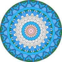 mandala ethnique avec ornement coloré. couleurs vives. isolé. photo