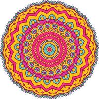 mandala ethnique avec ornement coloré. couleurs vives. isolé. photo