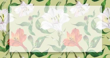 bannière de paysage floral avec des fleurs d'alstroemeria photo
