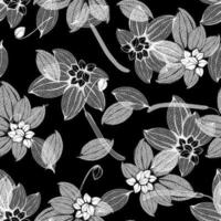 motif de contour tropical, design avec des fleurs et des feuilles tropicales exotiques. parfait pour la décoration, la décoration textile et masque photo