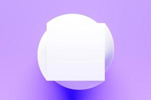 Illustration 3d cadre losange blanc pour texte sur fond violet. couverture photo