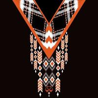 belle broderie.motif oriental ethnique géométrique traditionnel sur fond noir.style aztèque,abstrait,,illustration.design pour la texture,tissu,mode femmes portant,vêtements,impression. photo