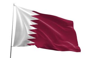 drapeau du qatar agitant de manière réaliste pour la conception le jour de l'indépendance ou un autre jour férié. fête nationale du qatar, fête de l'indépendance du qatar, 18 décembre. photo