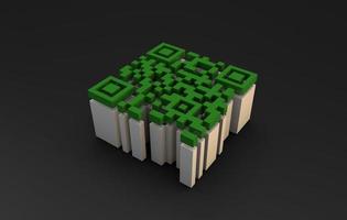 identifiant numérique de code qr pour le pass vert. rendu 3D photo