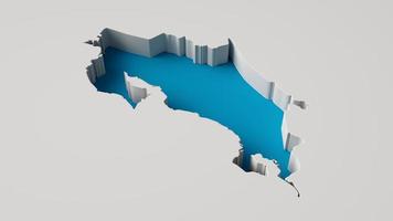 forme de pays du costa rica carte d'illustration 3d carte d'extrusion intérieure 3d profondeur de la mer avec ombre intérieure. pour le web et l'impression photo