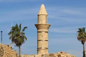 césarée israël 21 novembre 2019. les ruines d'une ancienne ville sur la mer méditerranée en israël. photo