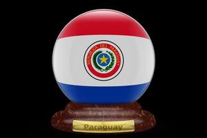 drapeau 3d du paraguay sur la boule à neige photo