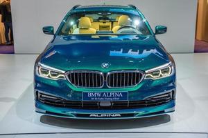 francfort, allemagne - septembre 2019 vert émeraude bmw alpina b5 bi-turbo touring allroad g31, iaa international motor show auto exhibition photo