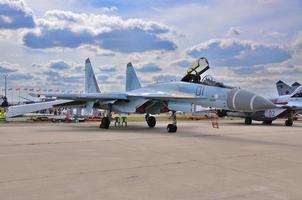 Moscou, Russie - août 2015 avion de chasse multirôle su-35 flan photo