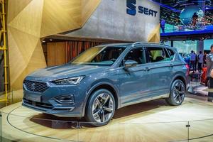 francfort, allemagne - sept 2019 blue grau seat tarraco est un multisegment j-suv de taille moyenne. il est basé sur la plate-forme mqb-a2 du groupe volkswagen, donc étroitement lié au volkswagen tiguan allspa photo