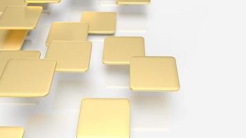 les plaques d'or volent sur fond blanc pour un rendu 3d abstrait. photo