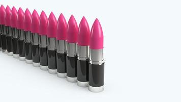 rendu 3d de rouge à lèvres rose pour le concept de cosmétiques photo