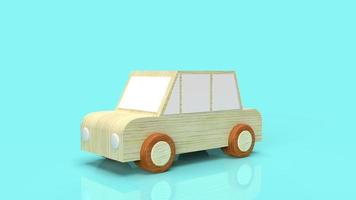 jouet en bois de voiture pour le rendu 3d du contenu du trafic. photo