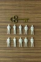 miniature à figures blanches sur bois pour contenu professionnel. photo