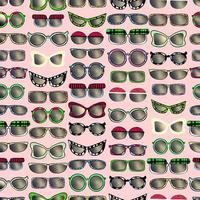 collection de modèles sans couture de lunettes de soleil colorées isolées simples différentes formes de cadres dessinés à la main photo