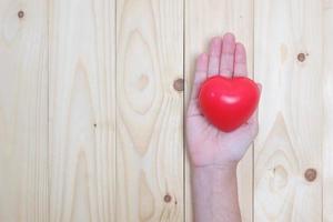 mains féminines donnant un coeur rouge photo