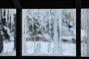 glace sur la fenêtre photo