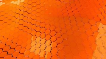 arrière-plan de rendu 3d orange hexagonale photo