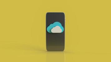le cloud et le téléphone intelligent pour le rendu 3d du contenu du réseau technologique photo